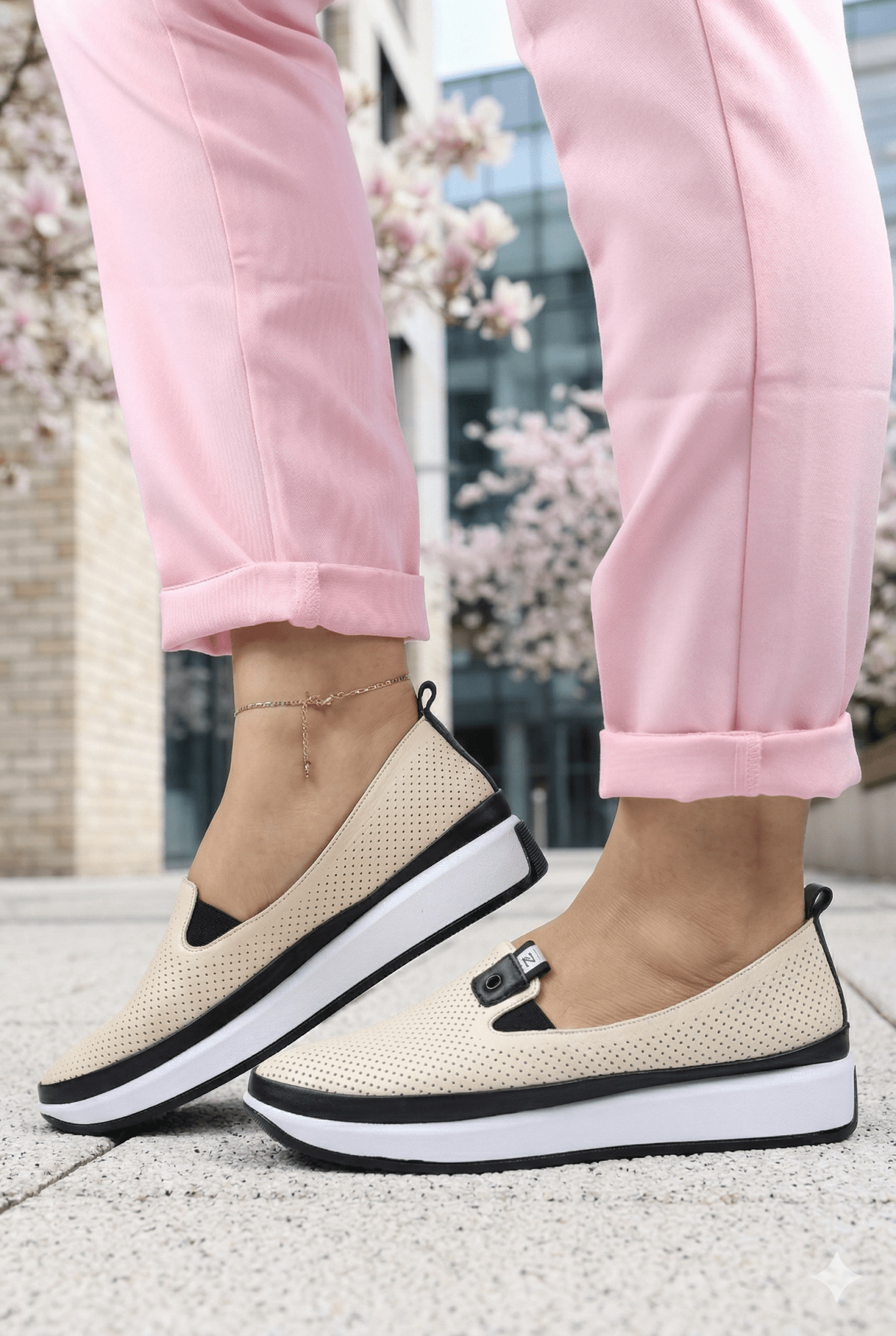 Mocasini Sport din Piele Bej - LESY BEIGE