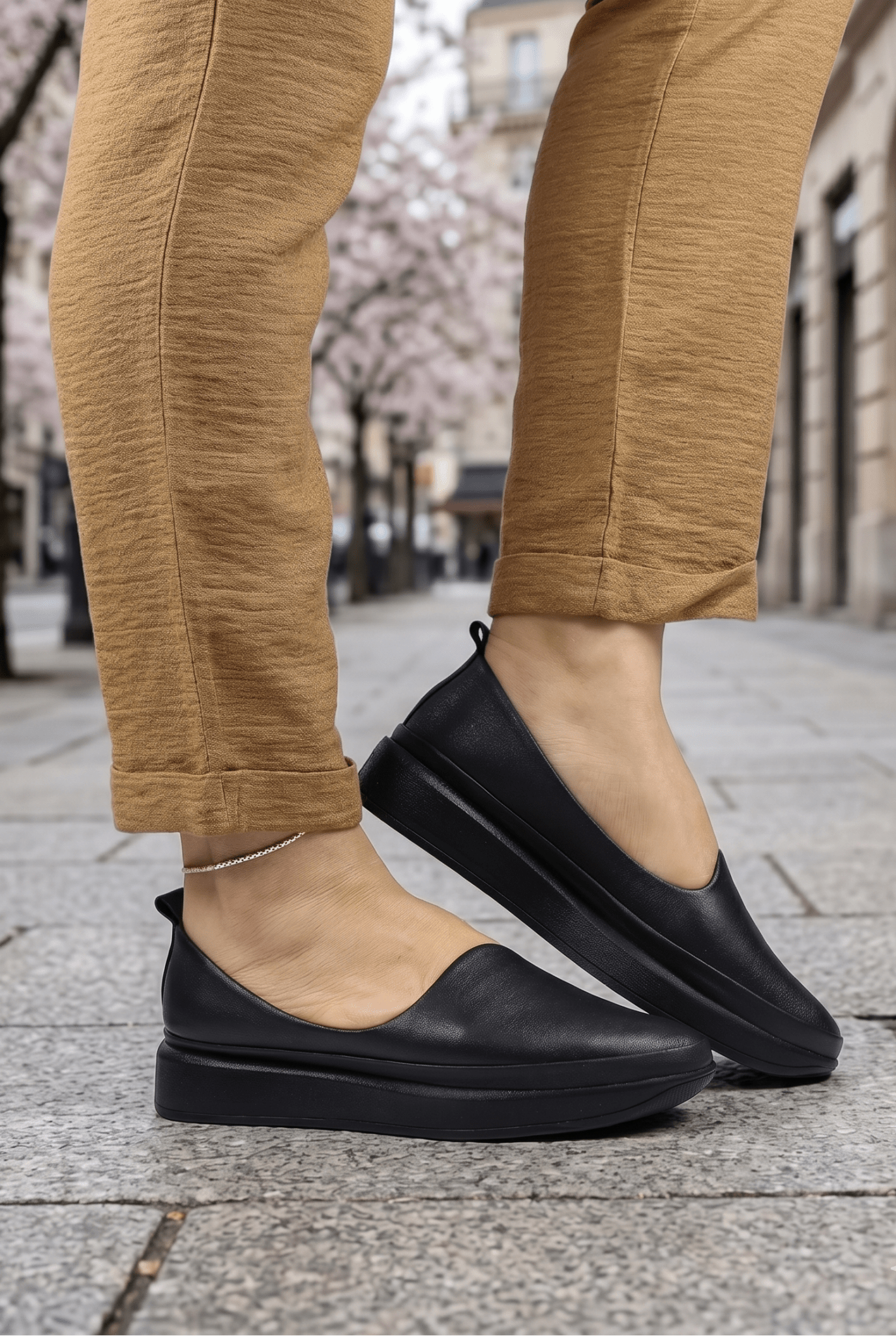 Mocasini Sport din Piele Neagra - LESSE BLACK