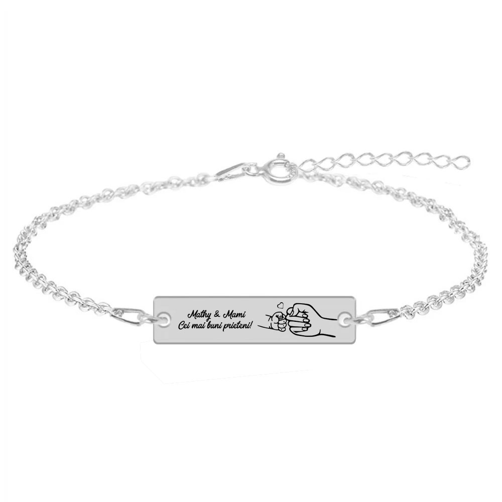 Nala - Bratara personalizata cu tablita pentru mama din argint 925