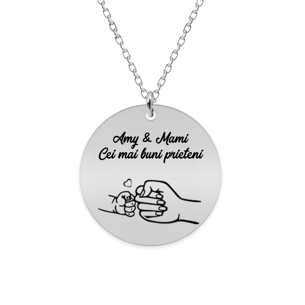 Nala - Colier personalizat pentru mama cu banut din argint 925