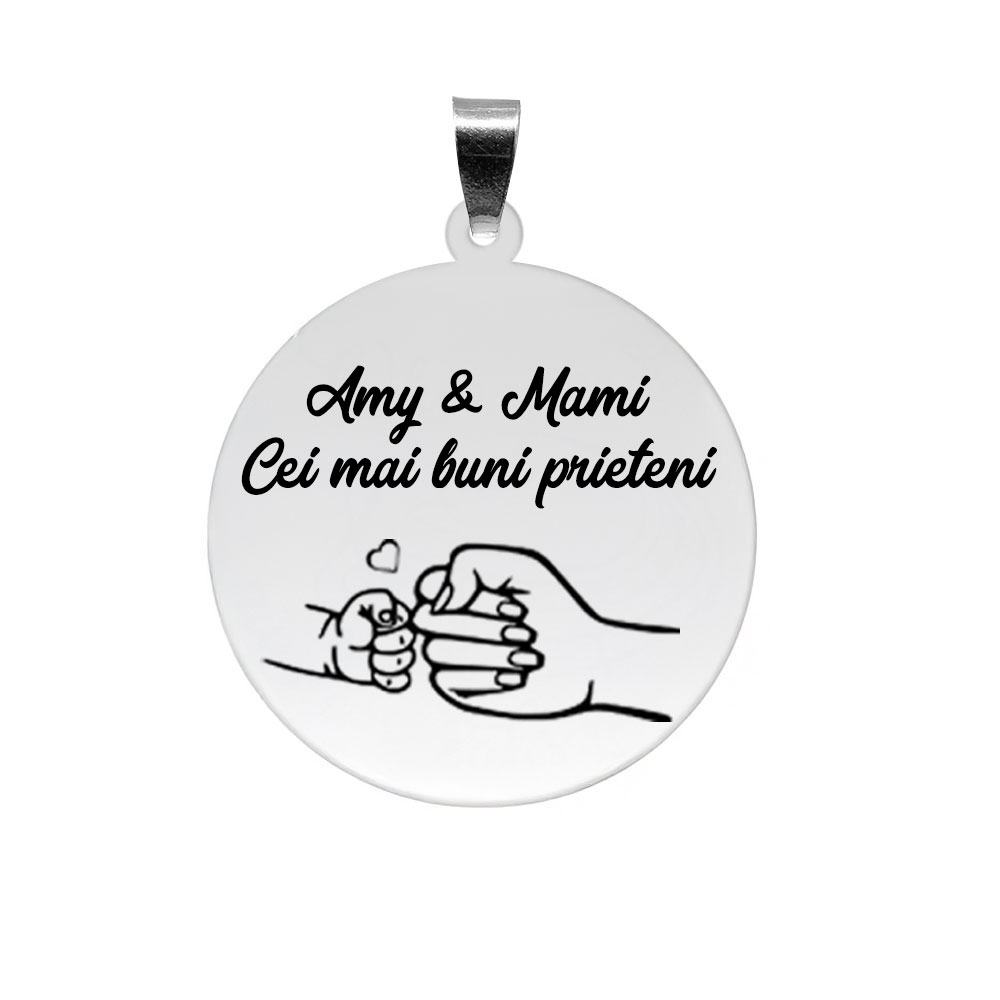 Nala - Pandantiv personalizat pentru mama cu banut din argint 925