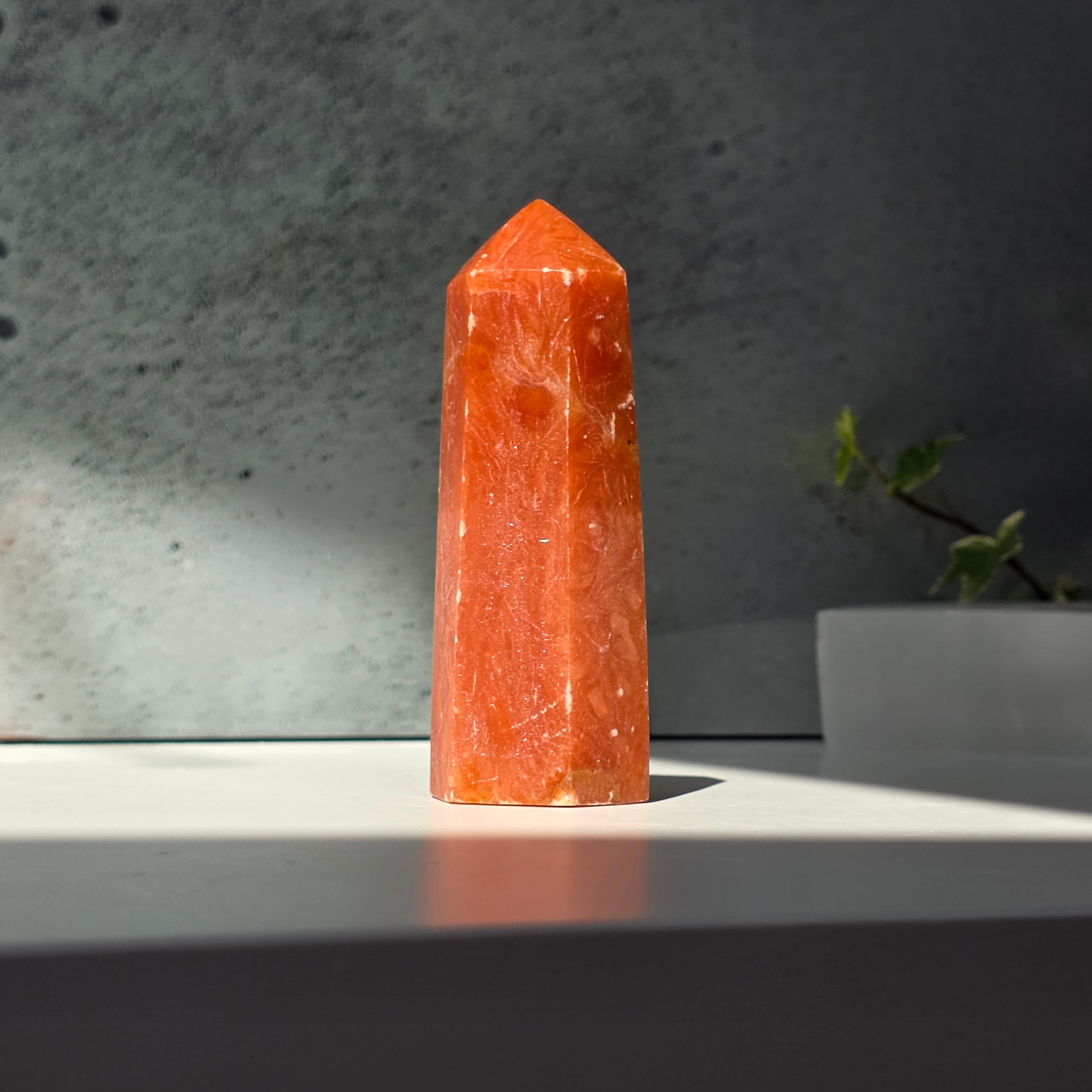 Obelisc calcit portocaliu | Model 2