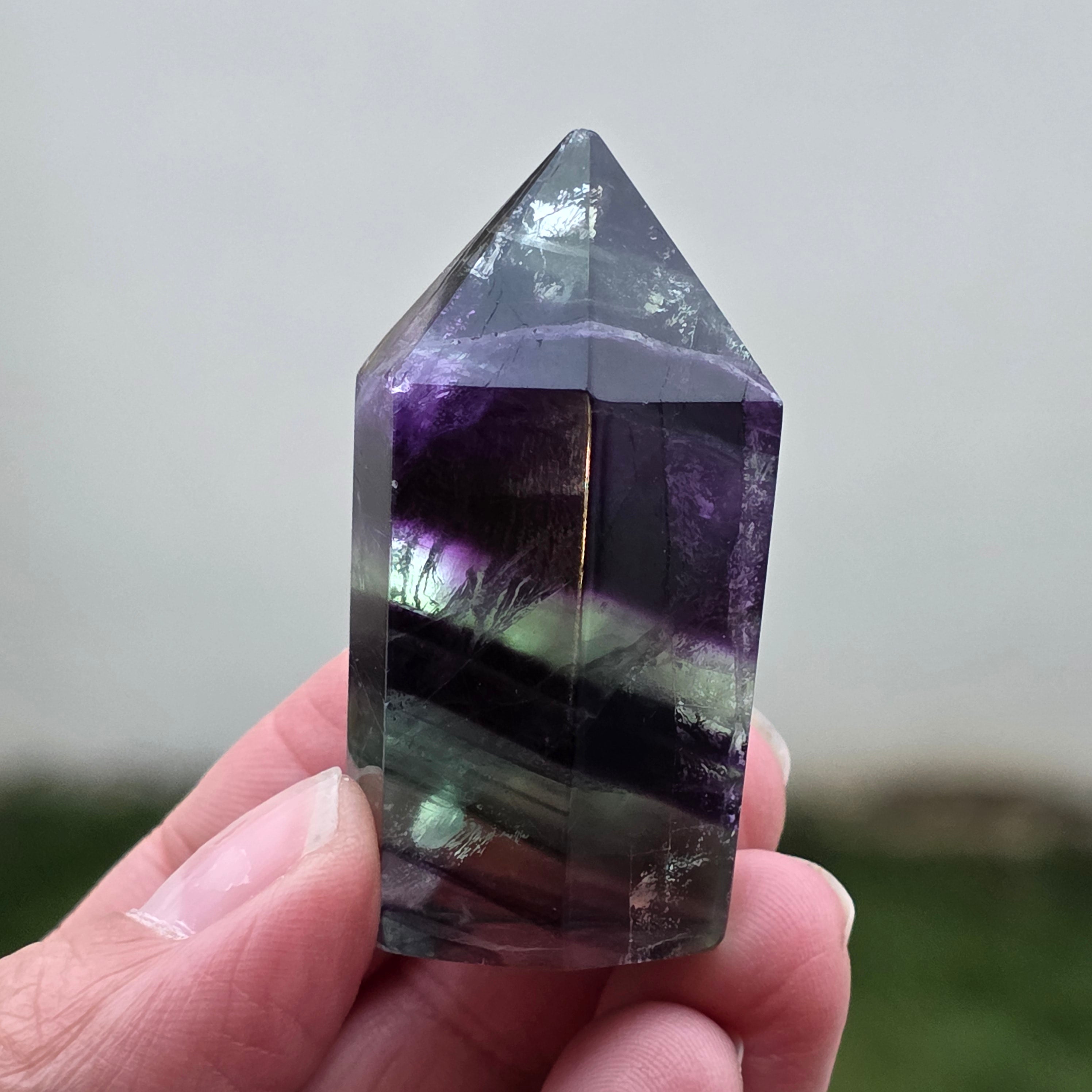 Obelisc fluorit curcubeu | Model 10