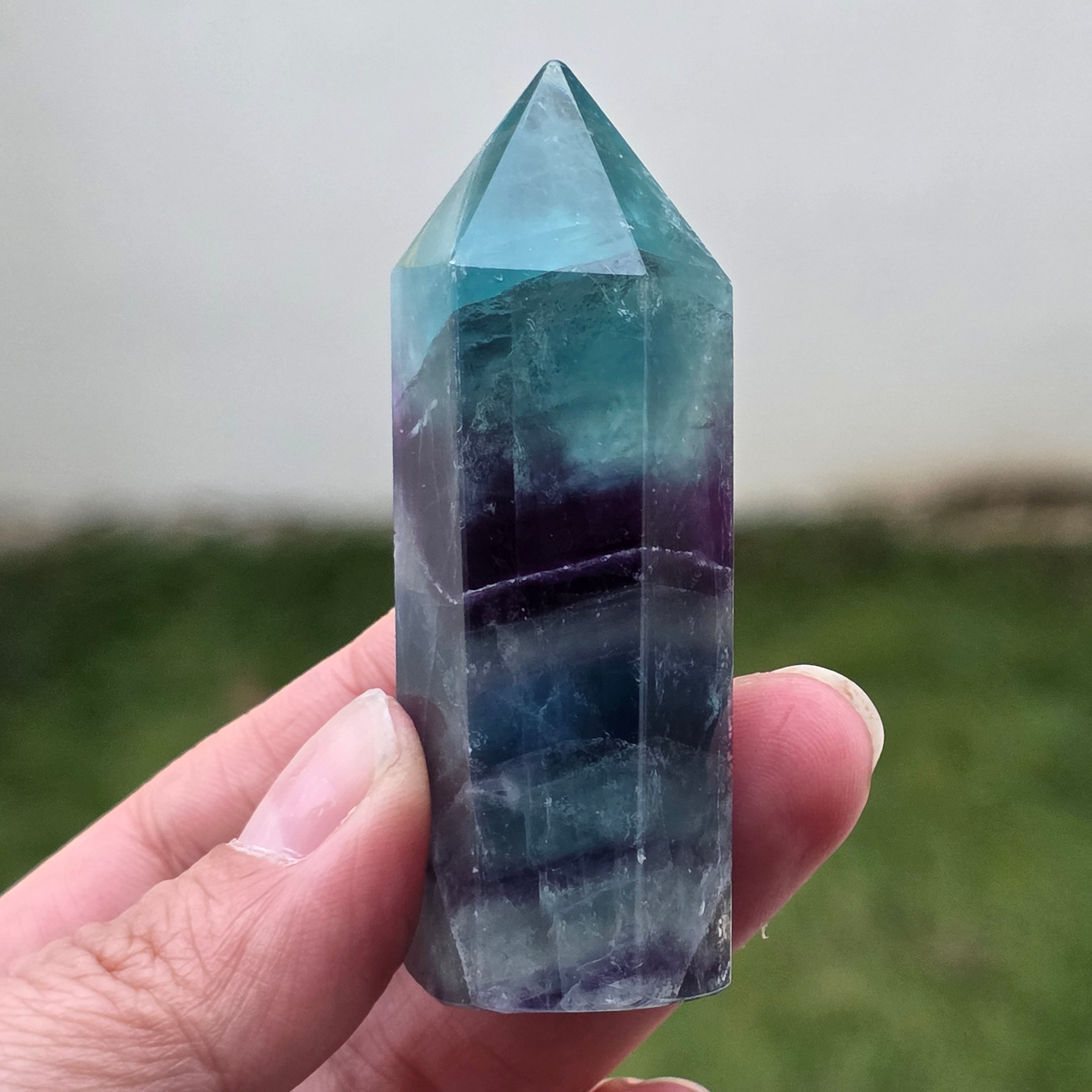 Obelisc fluorit curcubeu | Model 2