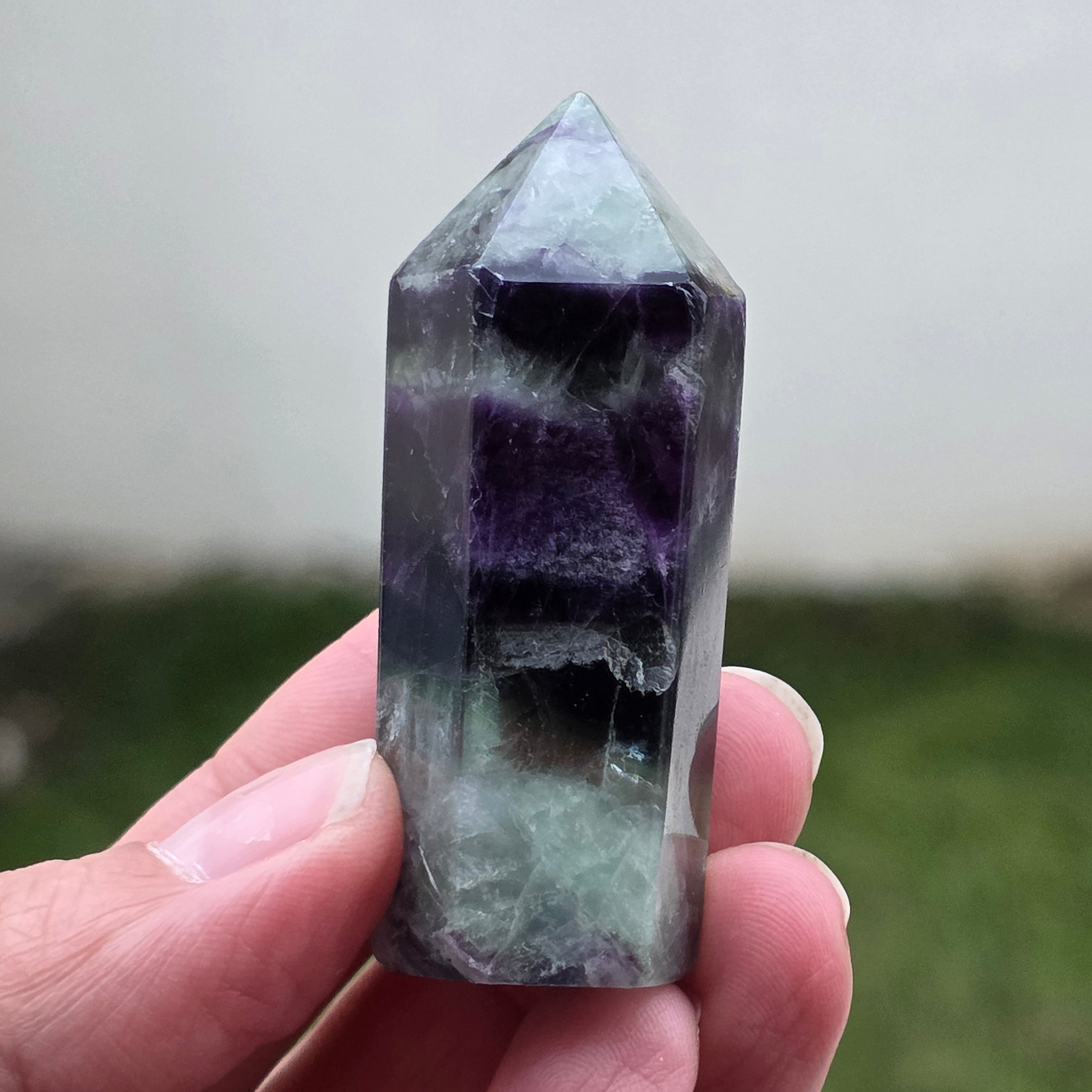 Obelisc fluorit curcubeu | Model 4