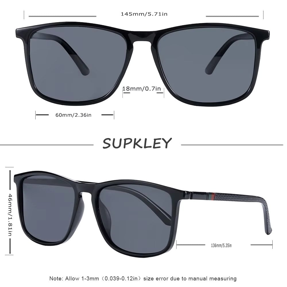Ochelari de soare unisex, SG013, Negru/Maro - poza 4
