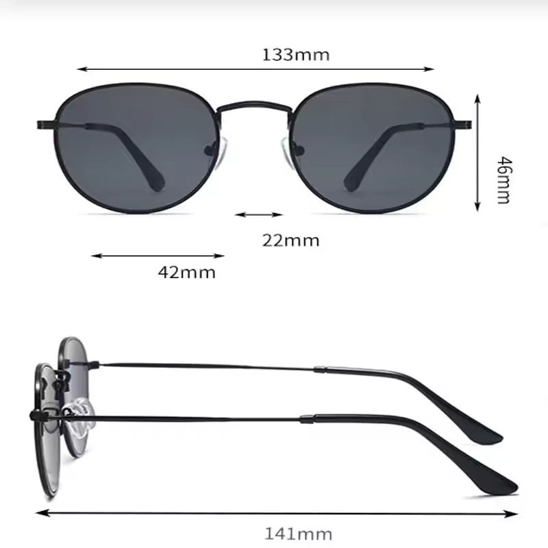 Ochelari de soare unisex, SG136, Negru/Auriu - poza 5