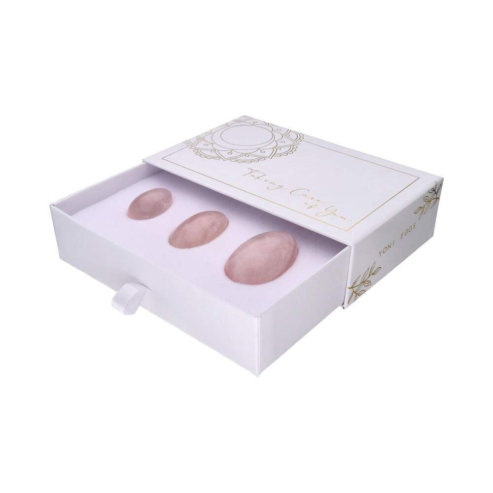 Oua Yoni din Cuart Roz - Set 3 bucati