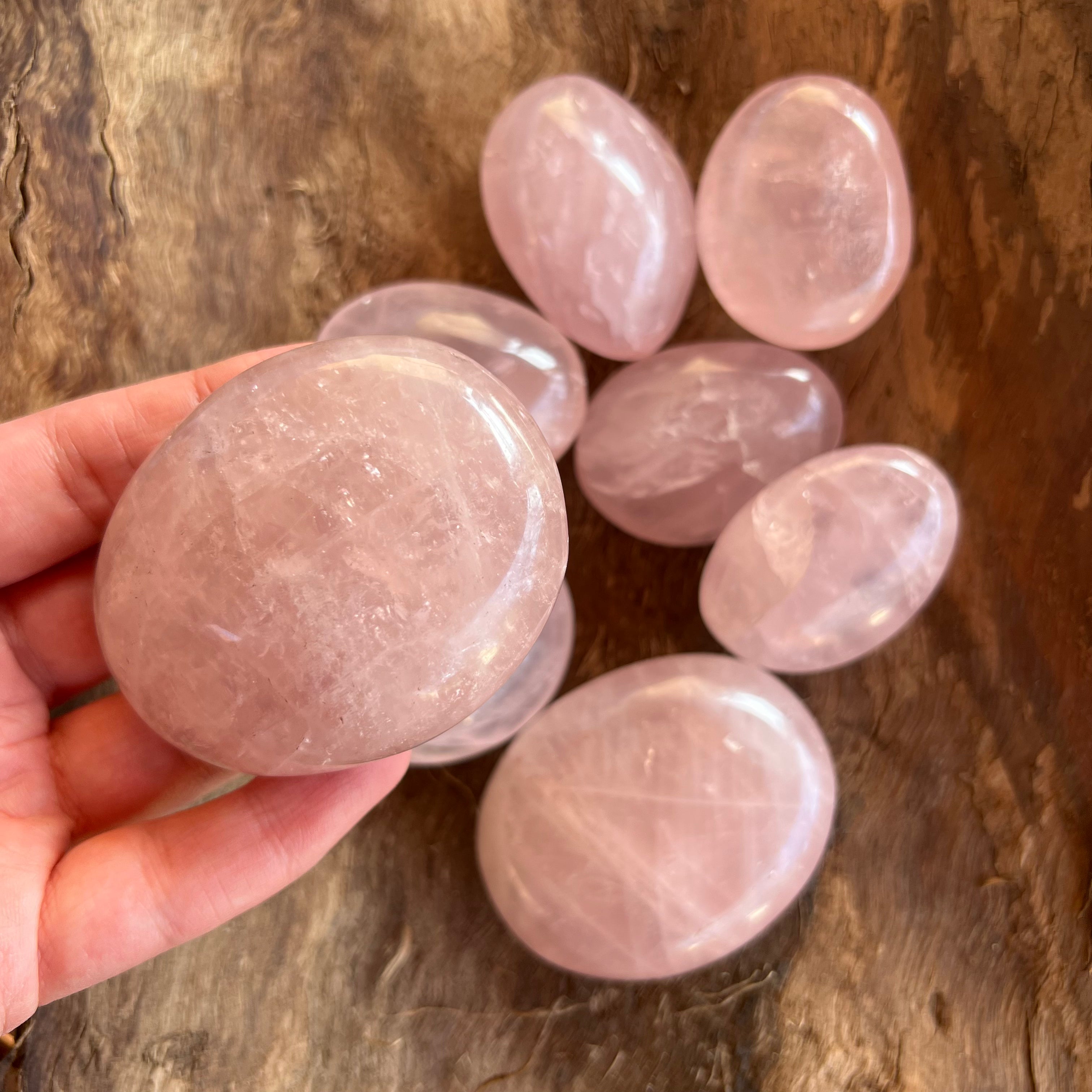 Palm stone cuart roz extra large