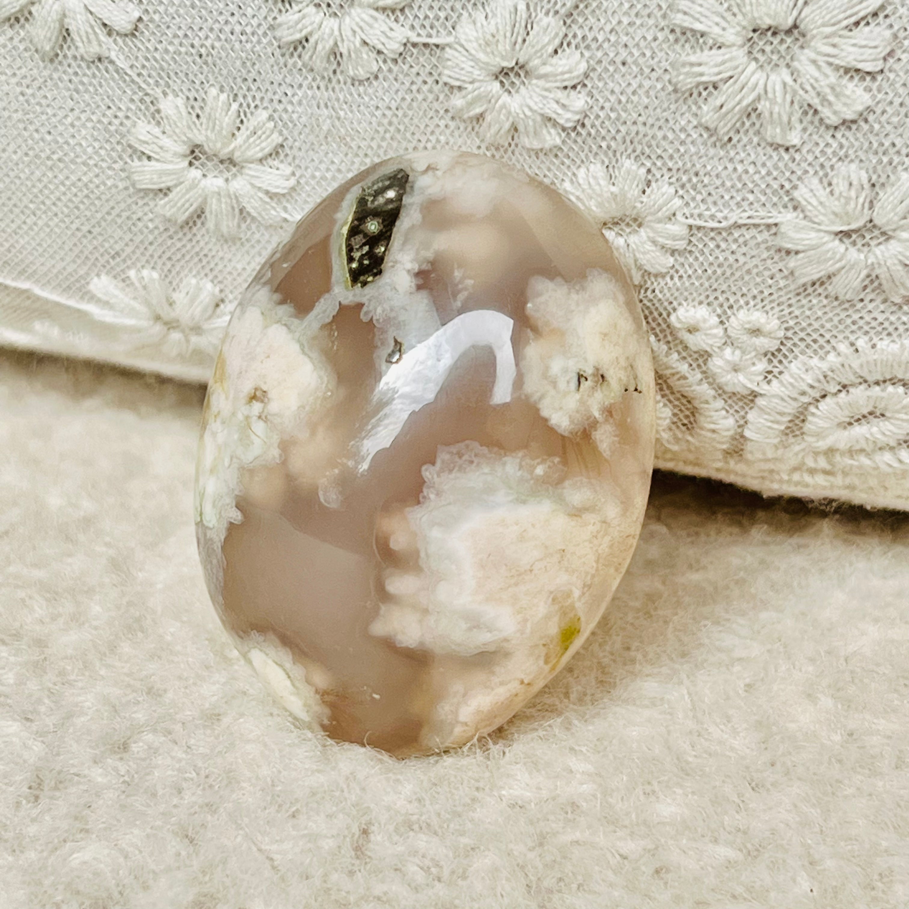 Palmstone agat coral floare gri m22