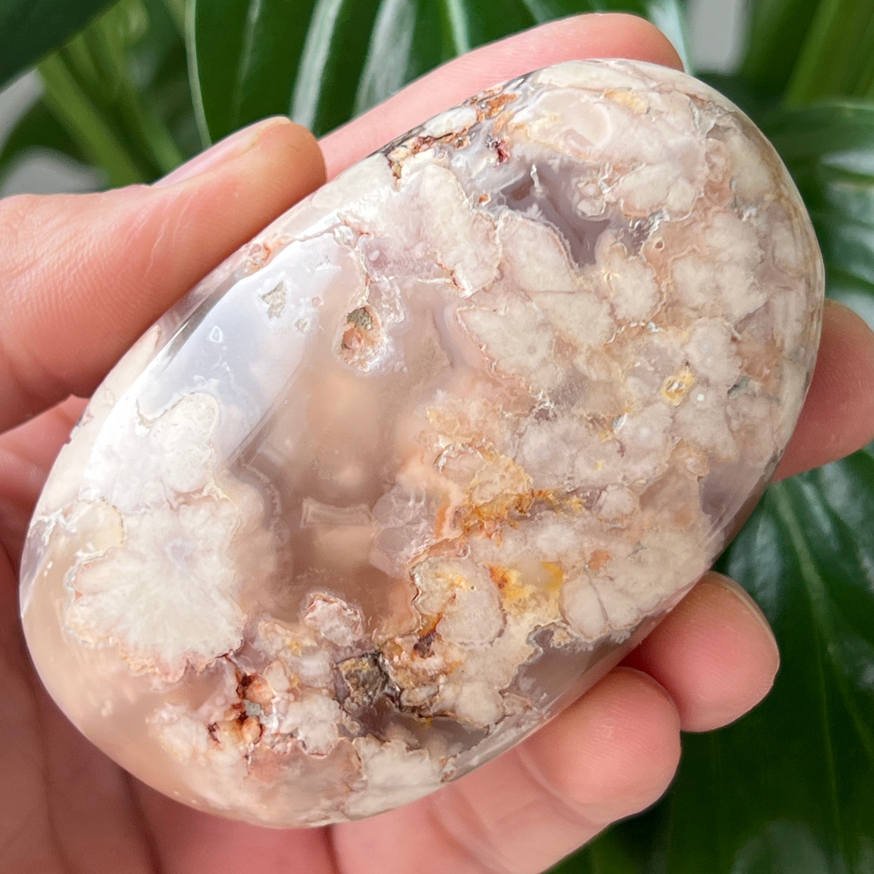 Palmstone agat coral floare rosu m20