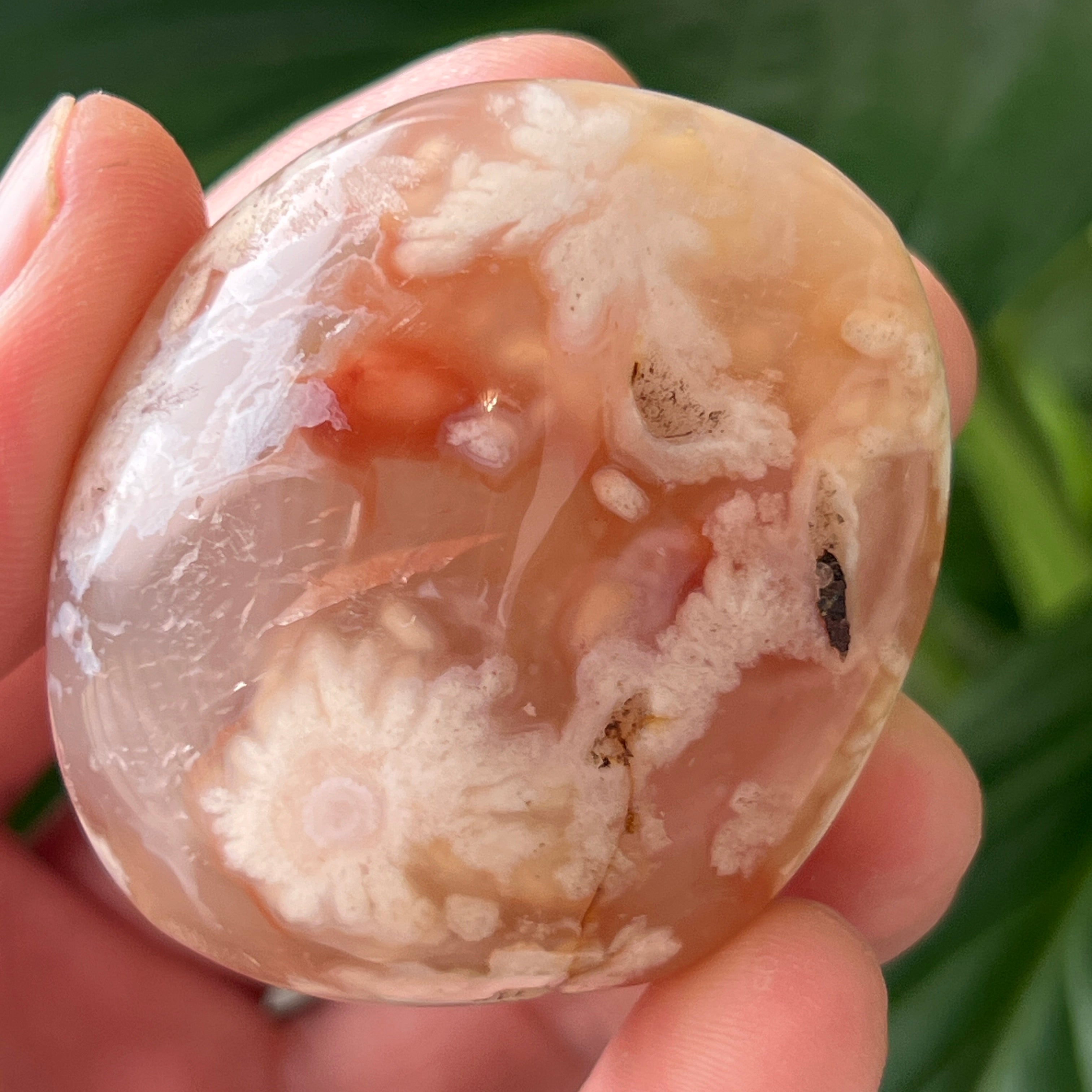 Palmstone agat coral floare rosu m23