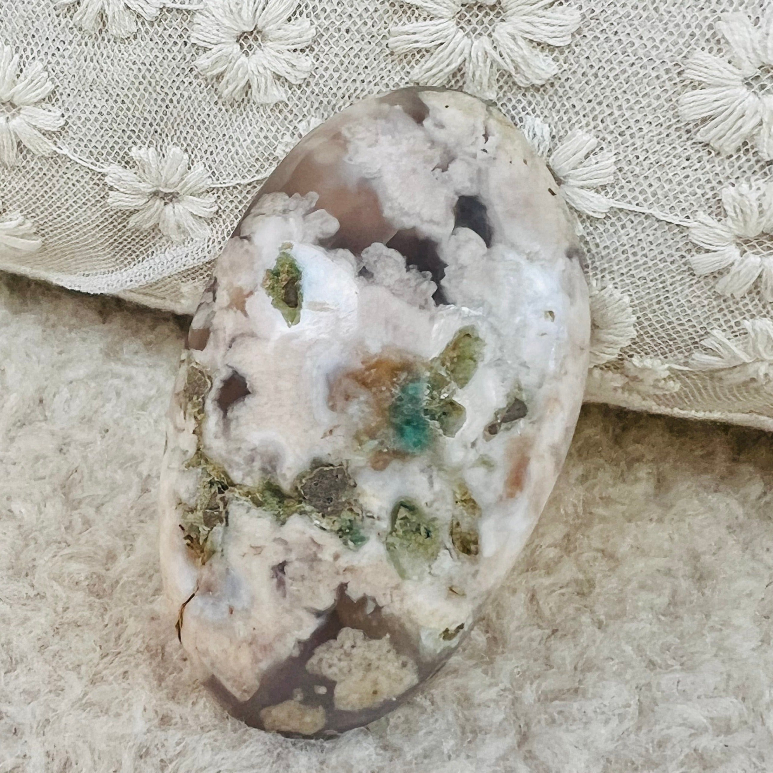 Palmstone agat coral floare verde m19