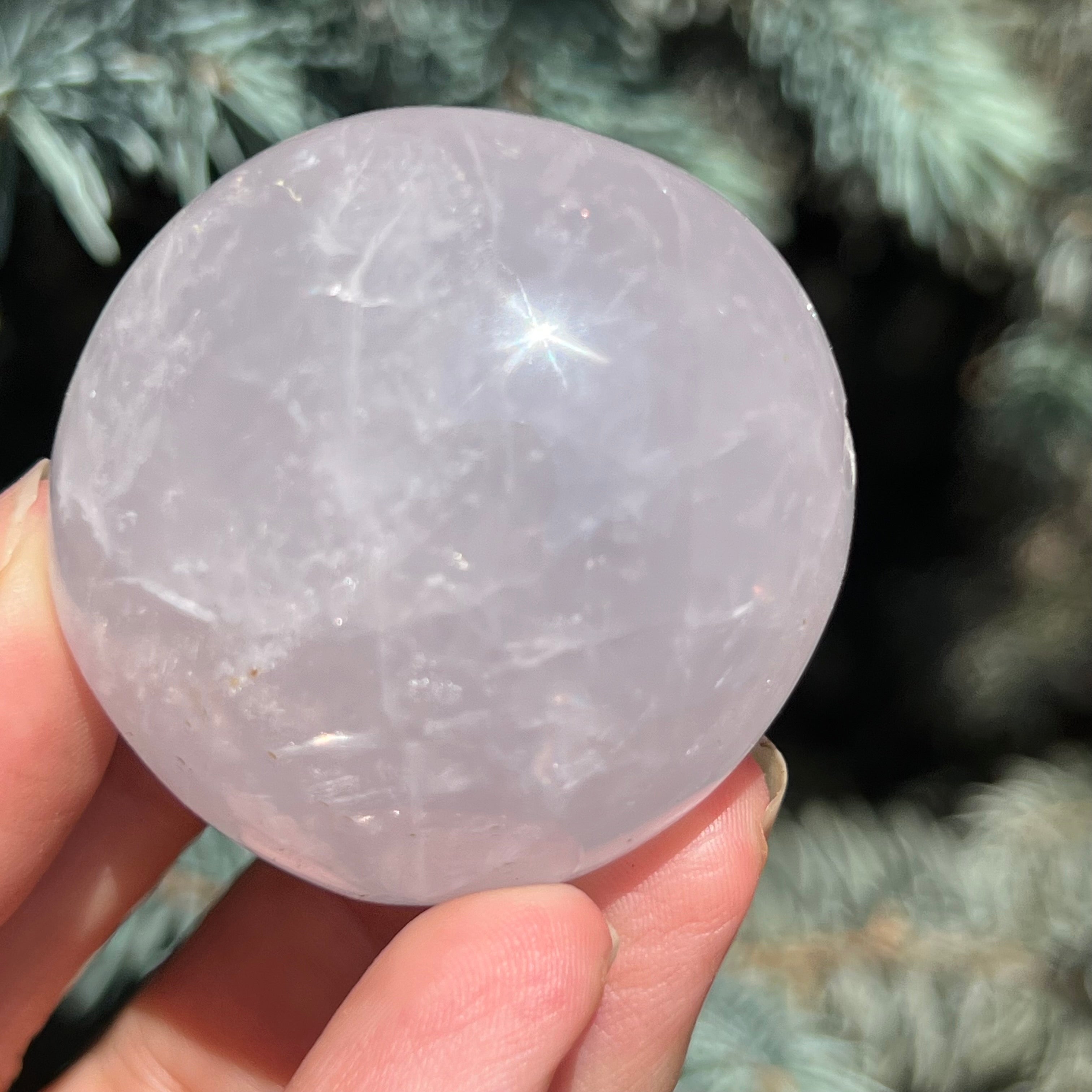 Palmstone cuart albastru perlat din Madagascar, girasol m4