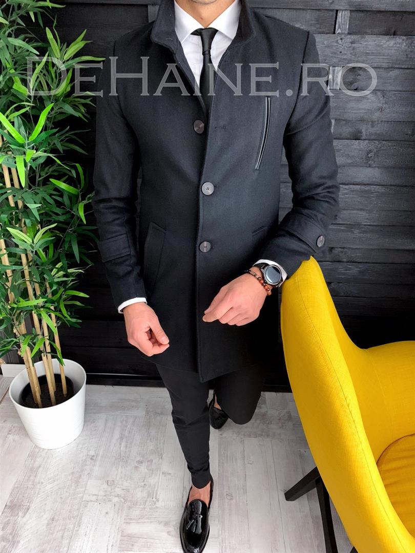Palton barbati iarna negru A3109 117-3