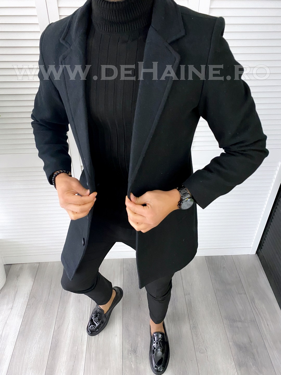 Palton barbati negru B6791 9
