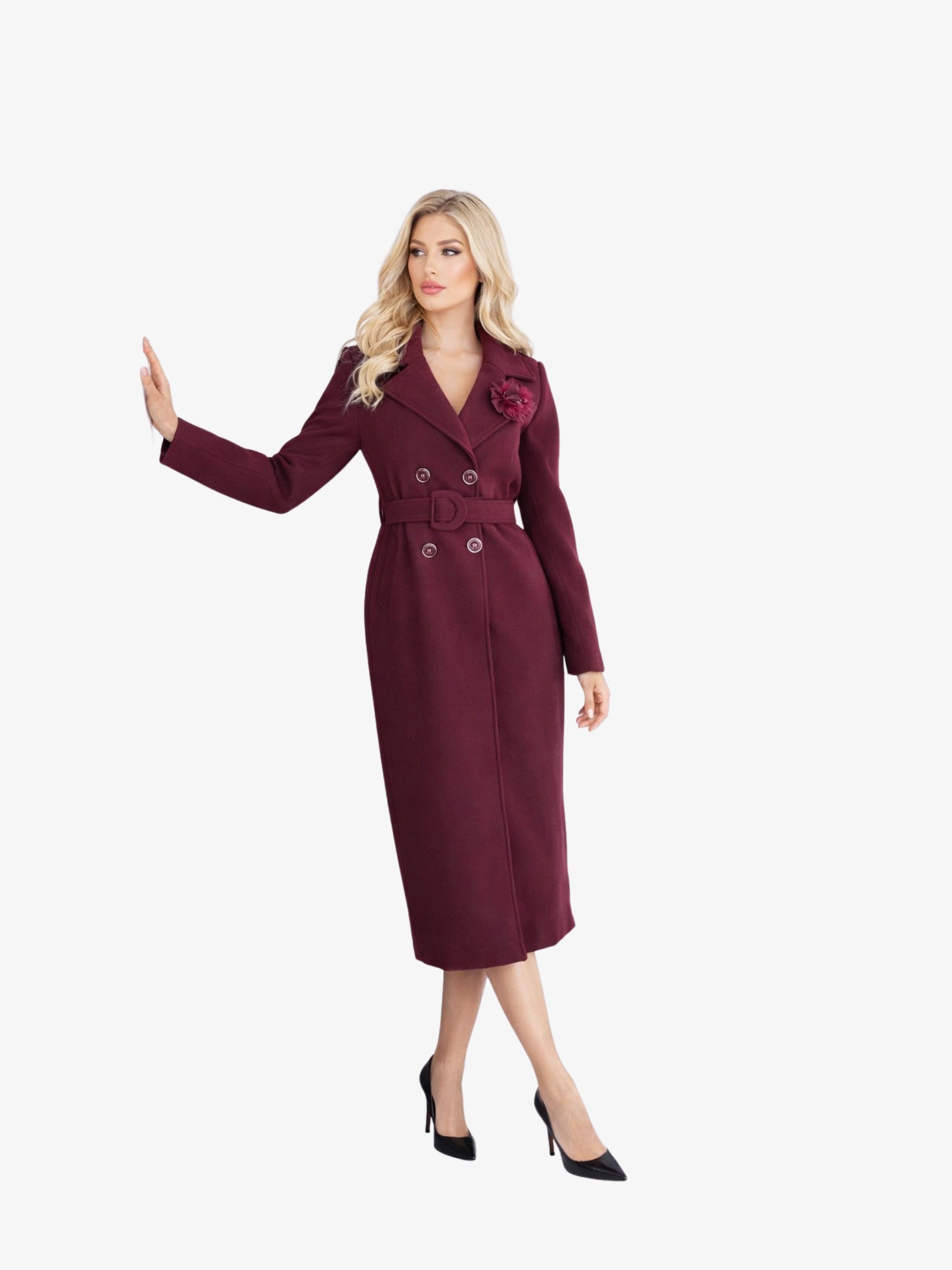 Palton "Royal Betty", Burgundy - L