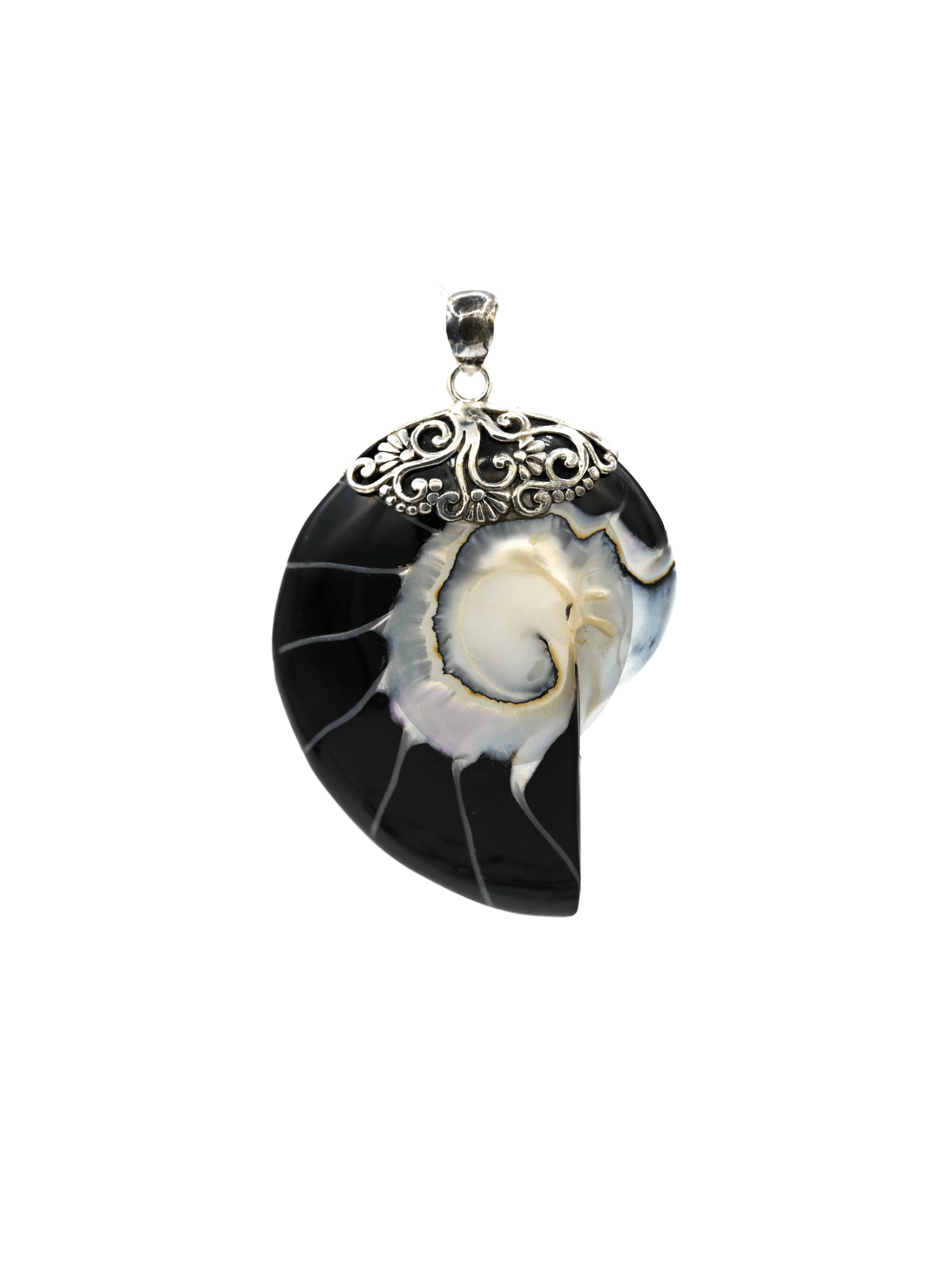 Pandantiv Argint și Nautilus Black Sails