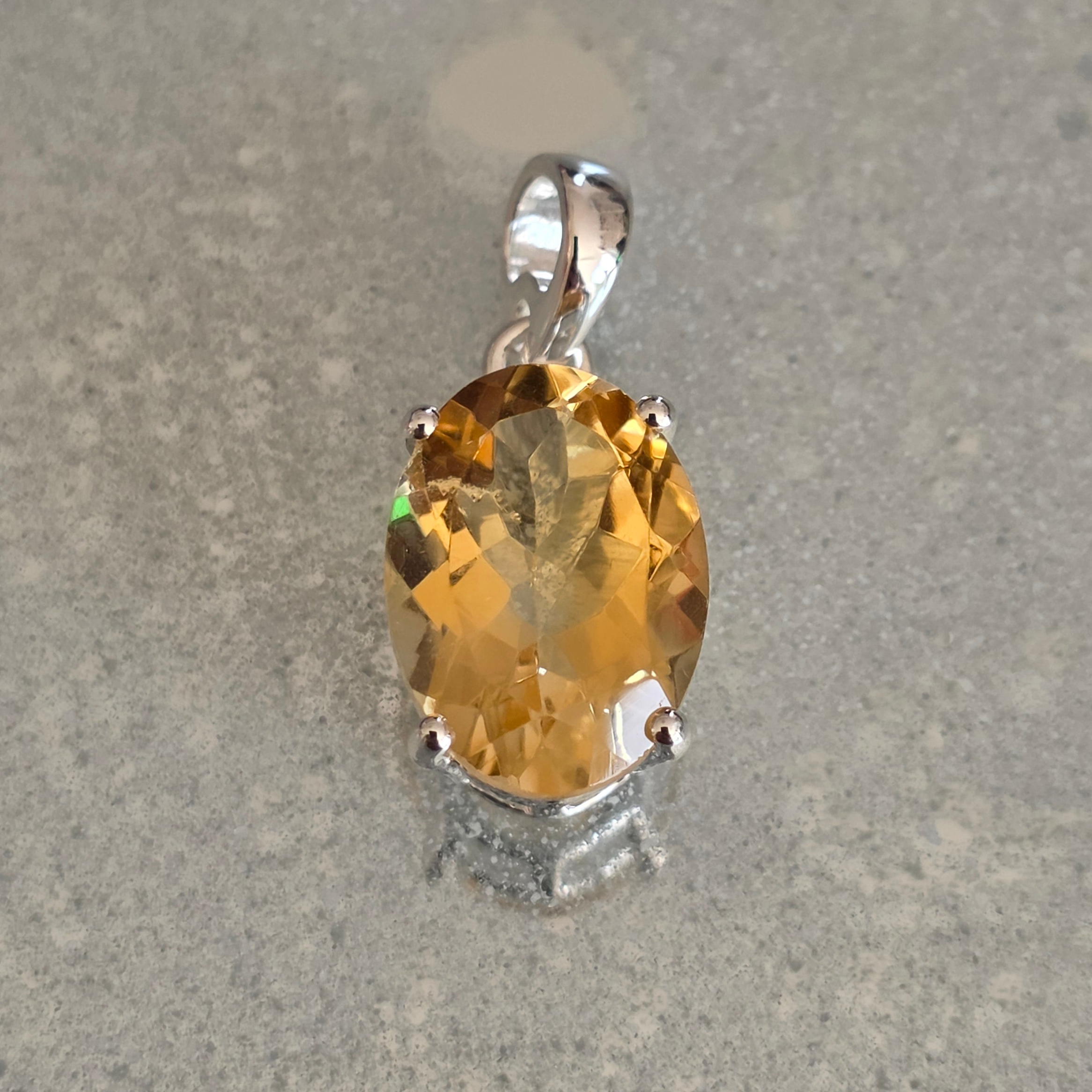 Pandantiv citrin argint 925 | Oval