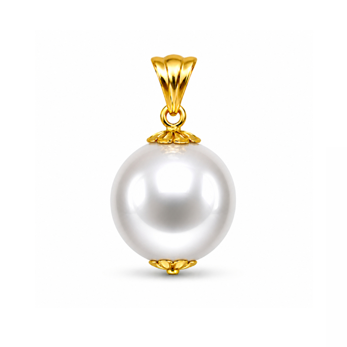 Pandantiv cu Perla Akoya Japoneza de 7,5 - 8 mm, Calitate AAA+ si Aur de 14k