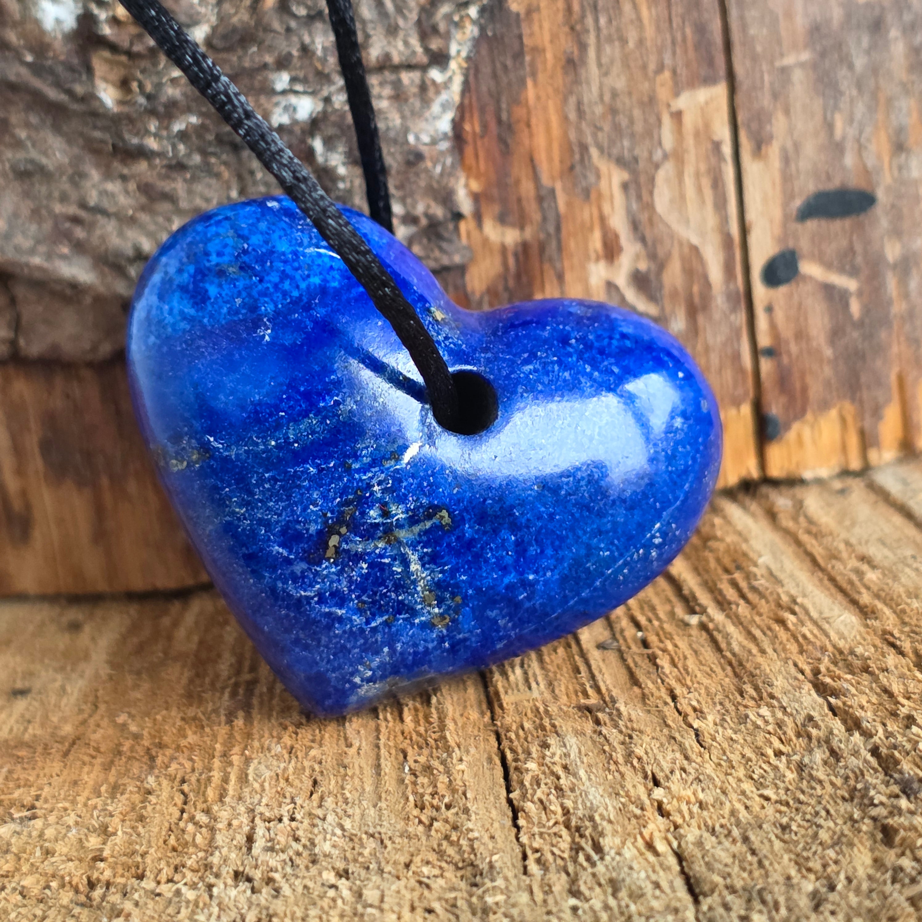 Pandantiv donut inima lapis lazuli | Model 1