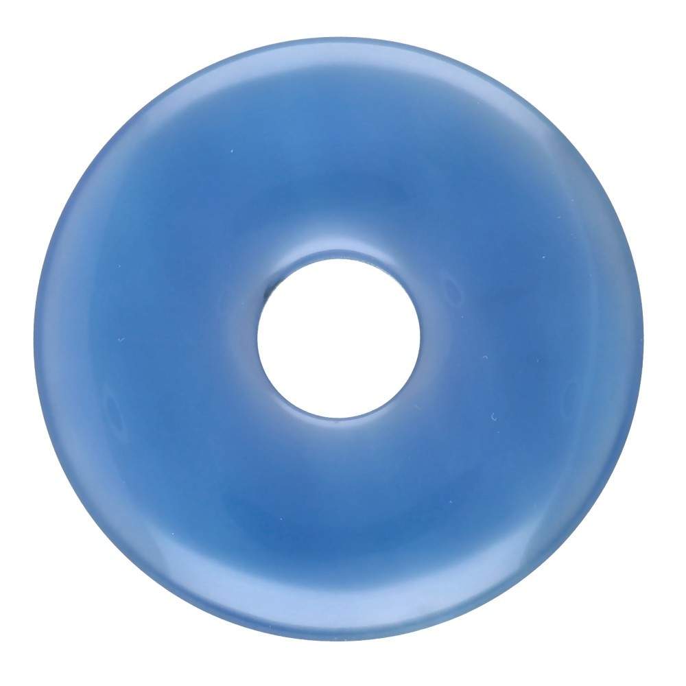 Pandantiv donut piatra pi agat albastru L