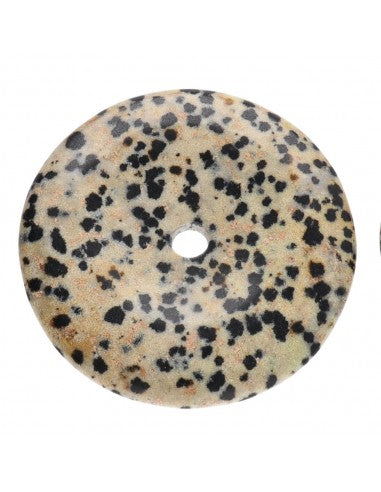 Pandantiv jasp dalmatian piatra pi donut L