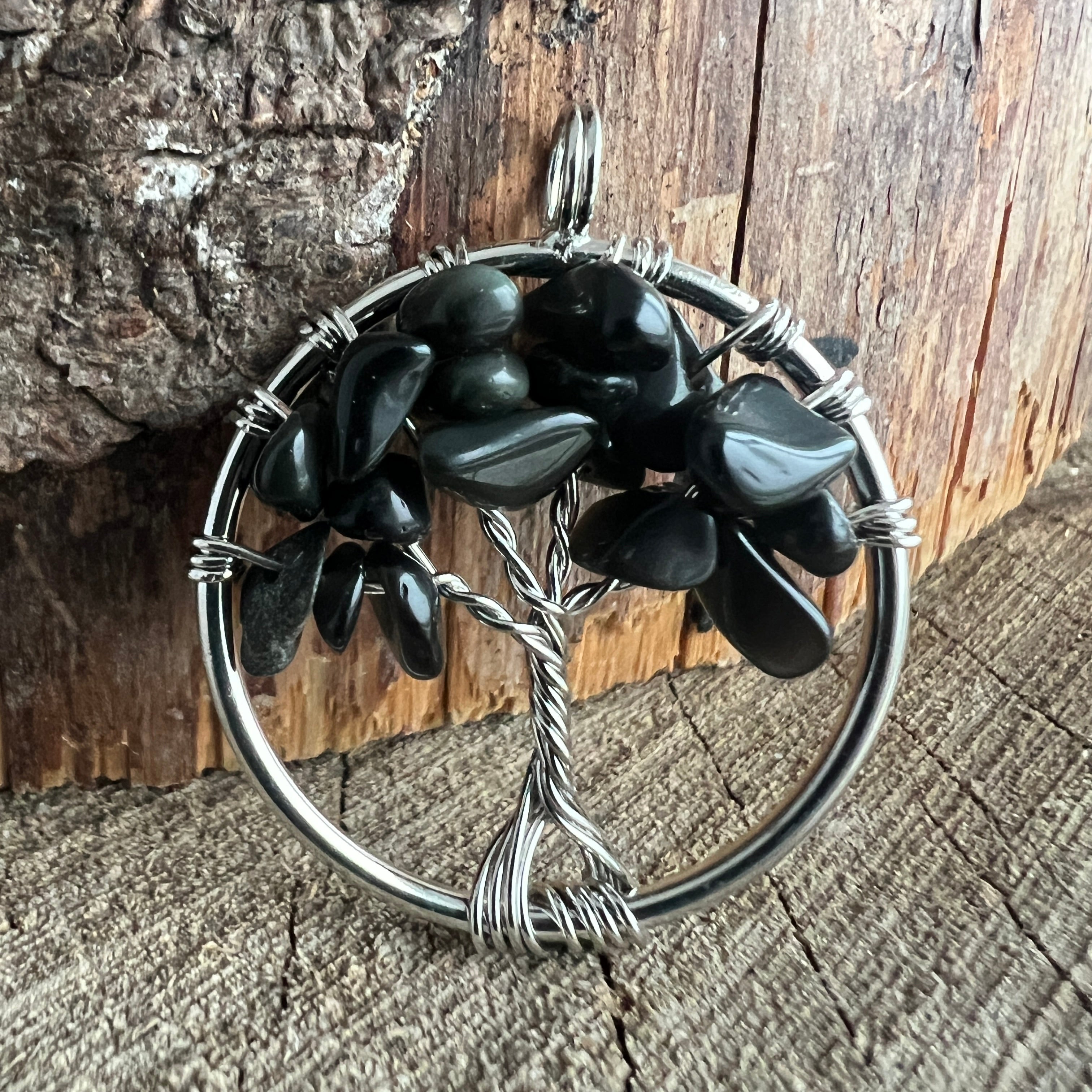 Pandantiv obsidian Tree of Life 3 cm