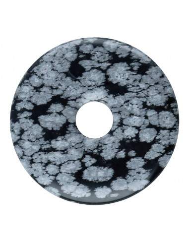 Pandantiv obsidian zapada piatra pi donut L