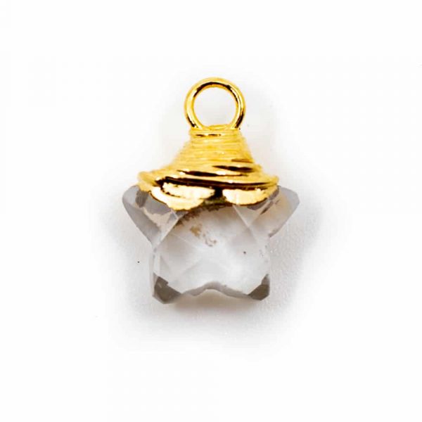 Pandantiv steluta cuart de stanca 1cm, argint, piatra lunii aprilie, birthstone