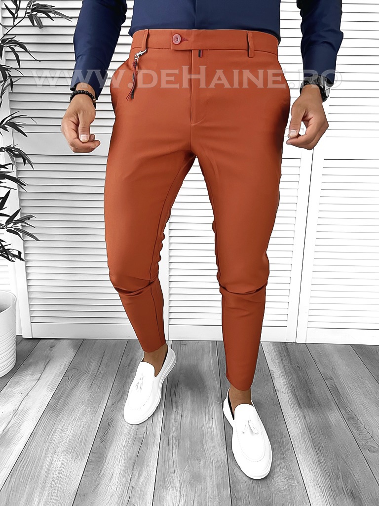 Pantaloni barbati casual caramizii B1868 U4 F4-1