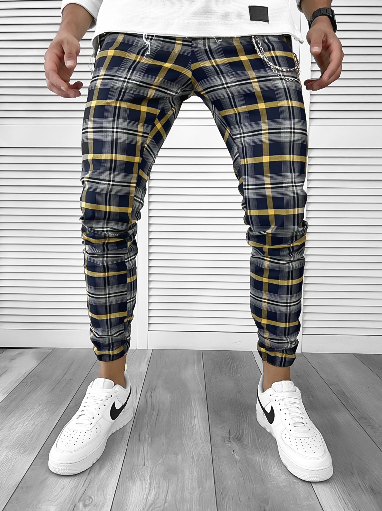 Pantaloni barbati casual in carouri 11951 I15-5 /s3