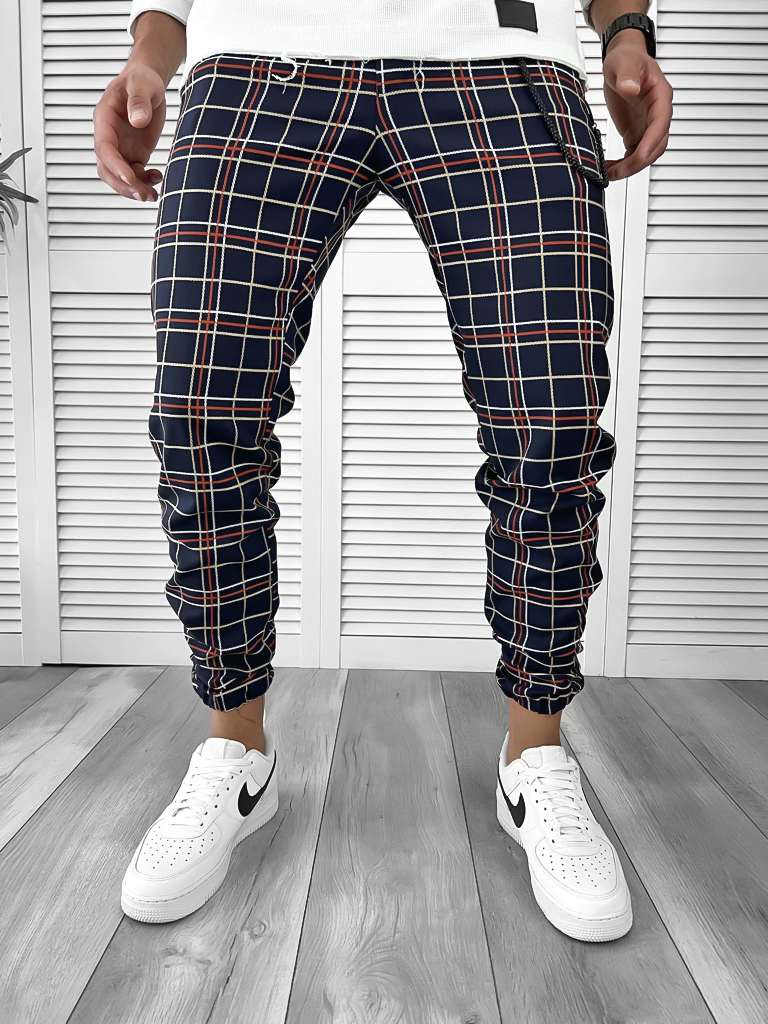 Pantaloni barbati casual in carouri 11967 B15-2 Z6-1