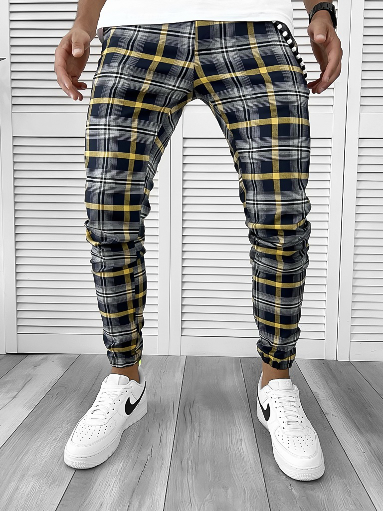 Pantaloni barbati casual in carouri 12116 I15-5