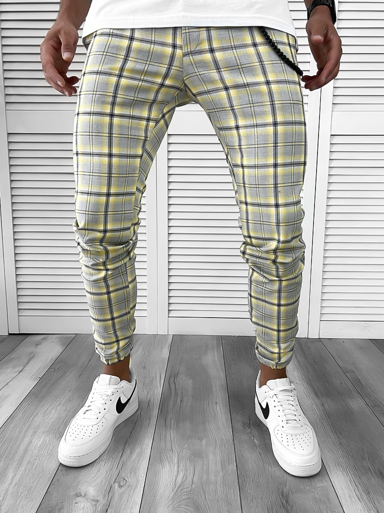 Pantaloni barbati casual in carouri 12121 y14-4