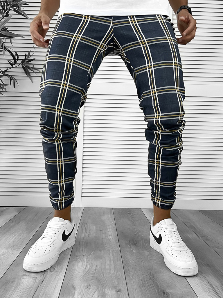 Pantaloni barbati casual in carouri 12287 F3-5.1 E 8-5