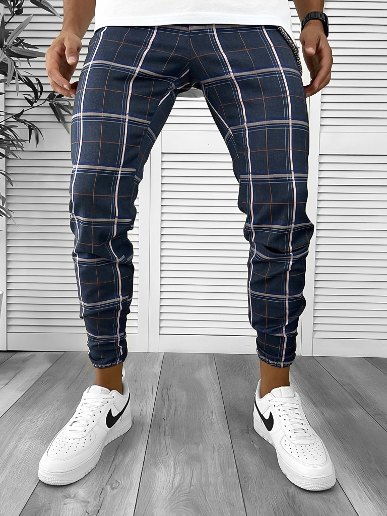 Pantaloni barbati casual in carouri 12290 D12-1.3