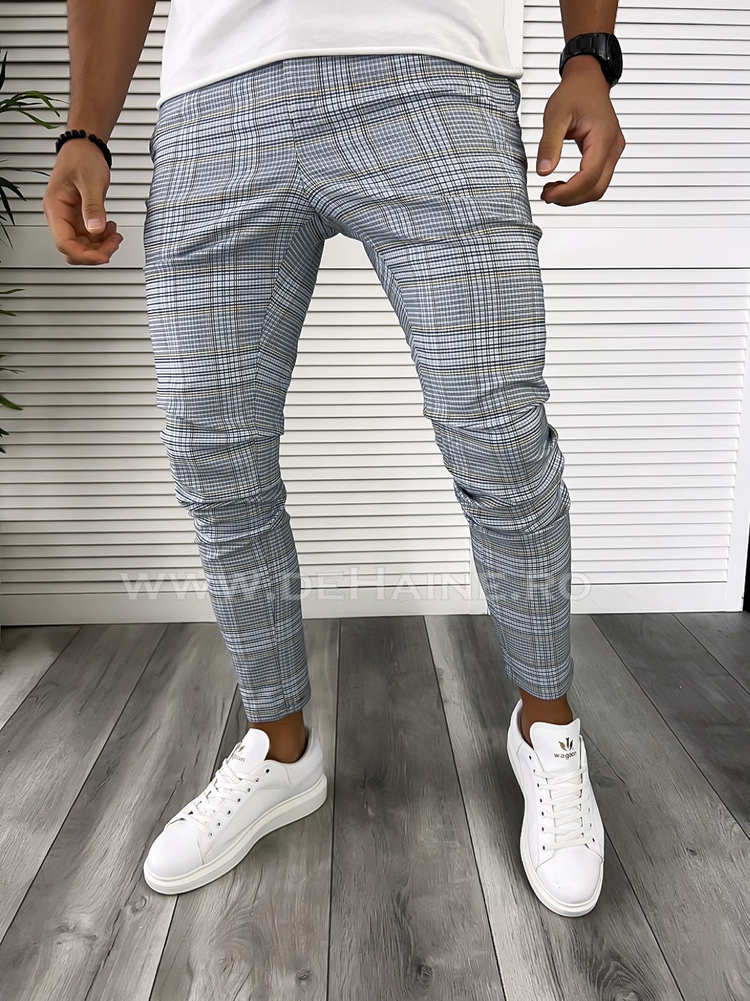 Pantaloni barbati casual in carouri B8004 F8-5
