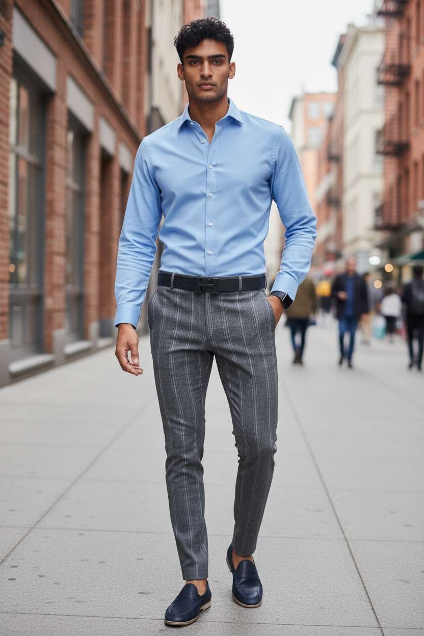 Pantaloni barbati casual regular fit gri B1551 D3-1.3