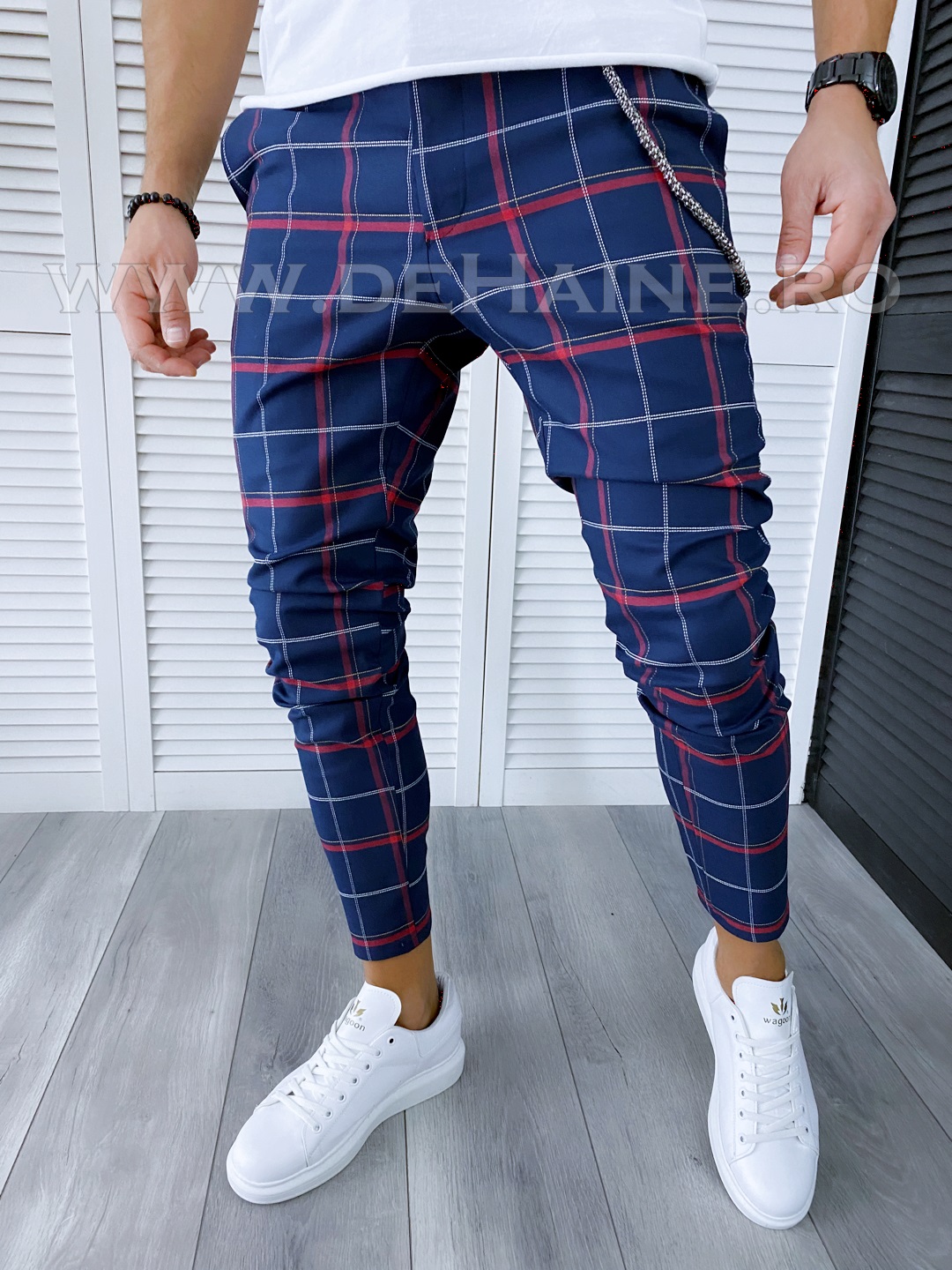 Pantaloni barbati casual regular fit in carouri B1748 P20-5.2