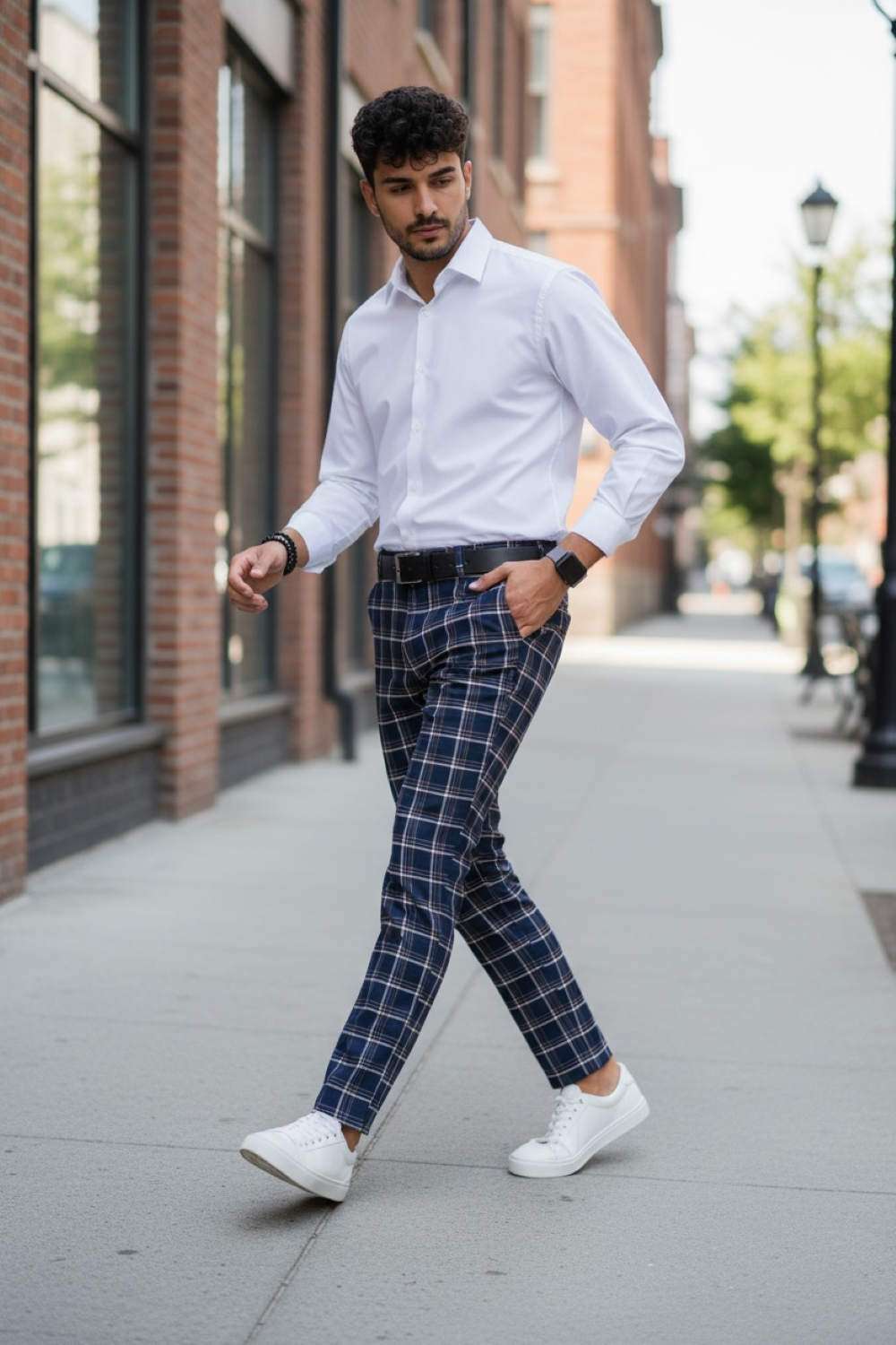 Pantaloni barbati casual regular fit in carouri B1779 i17-1.3