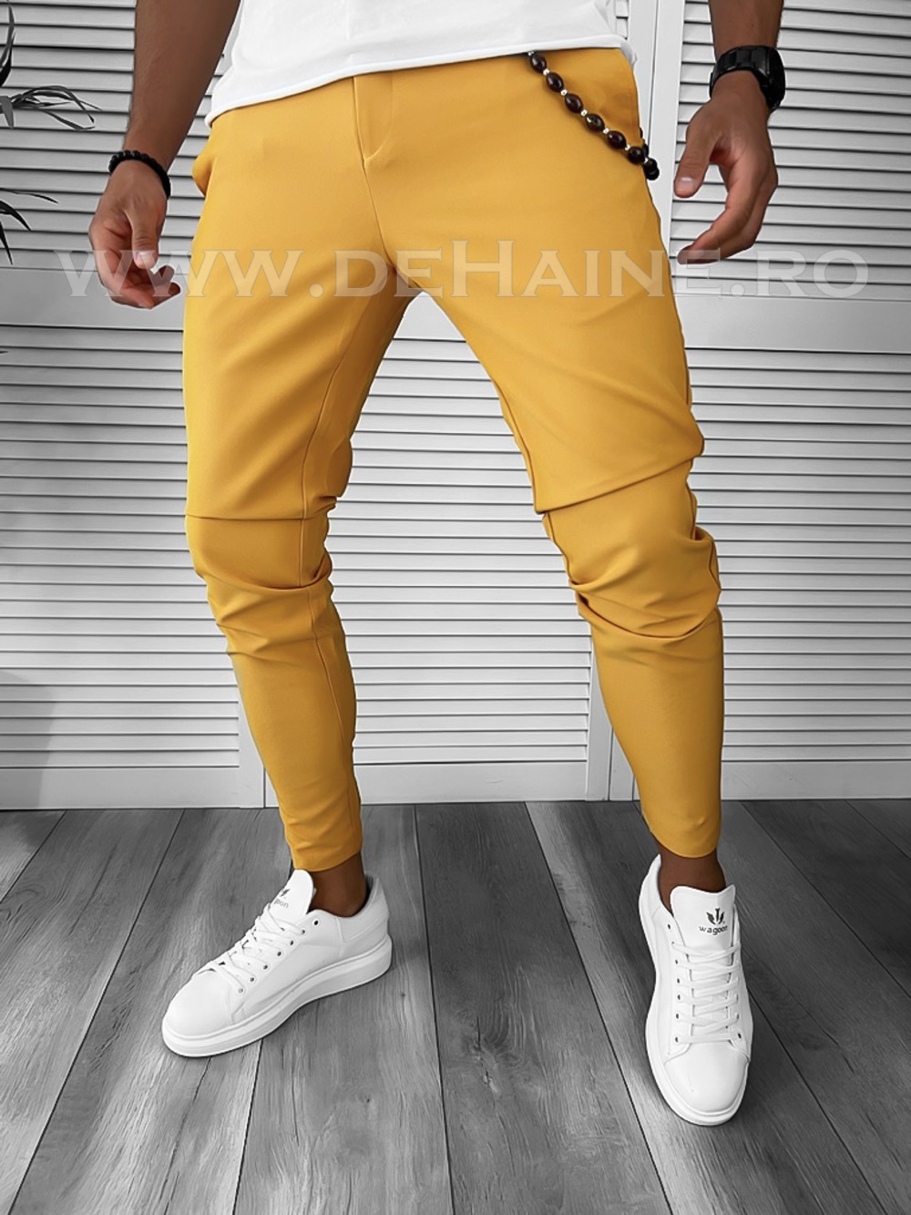 Pantaloni barbati casual regular fit mustar B5934 66-3 E~