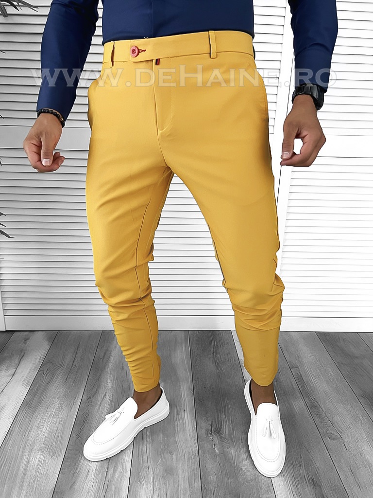 Pantaloni barbati casual regular fit mustar B5934 F5-5.1 E 66-3~