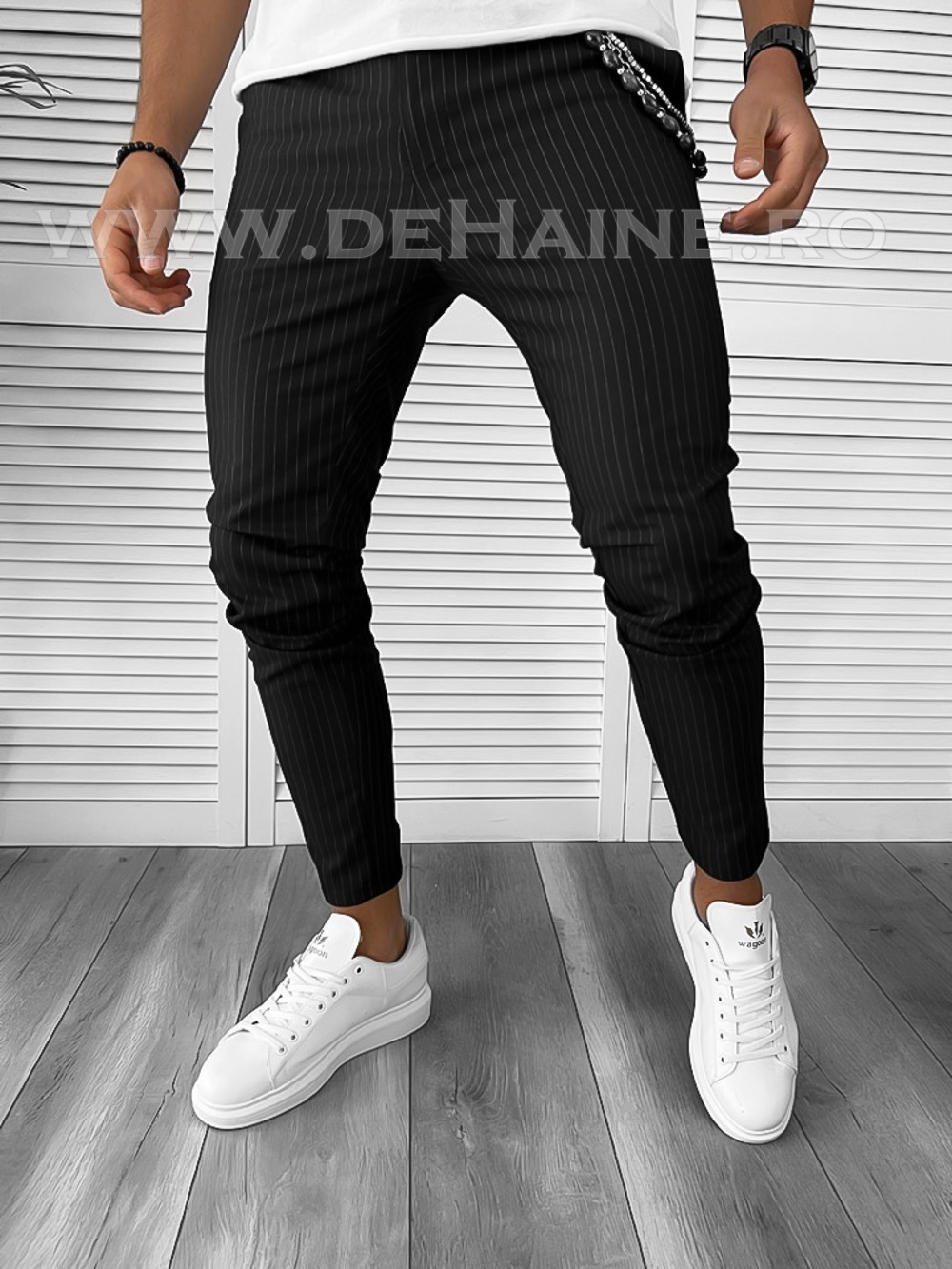 Pantaloni barbati casual regular fit negri B7879 P20-3.2