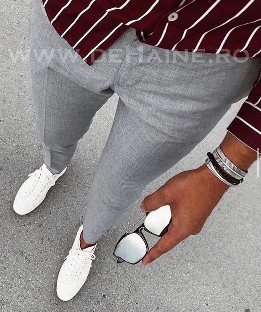 Pantaloni barbati eleganti gri B1329 B14-3