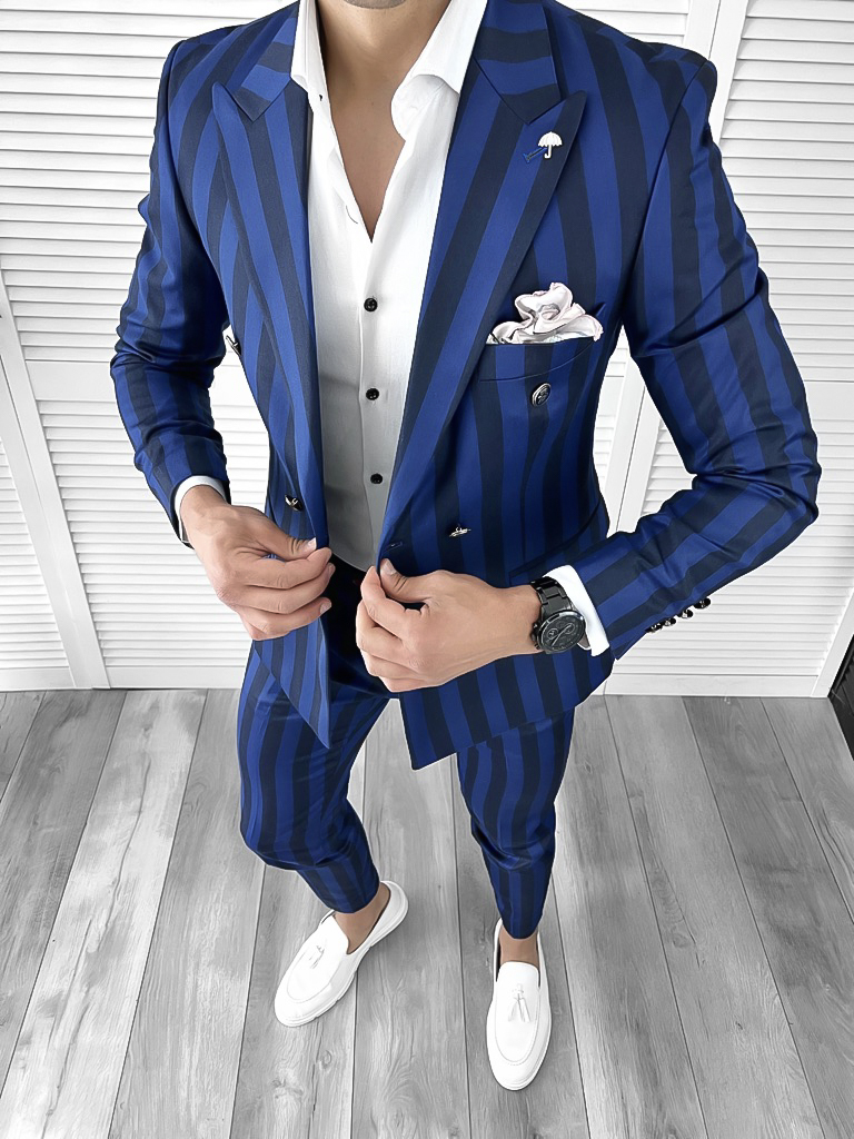 Pantaloni barbati eleganti gri in carouri 1047 P18-4.1