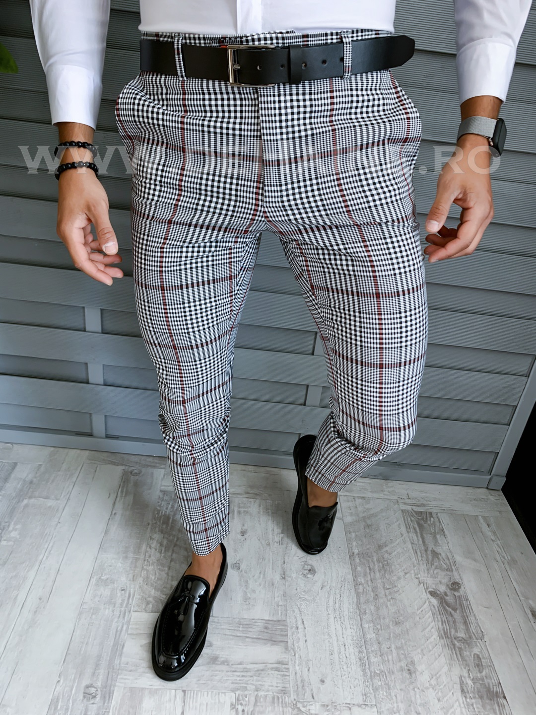 Pantaloni barbati eleganti in carouri B1735 F4-5.2
