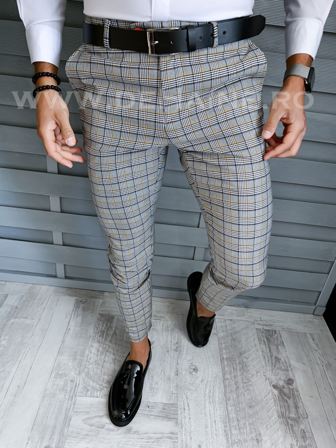 Pantaloni barbati eleganti in carouri B1740 N3-6.2
