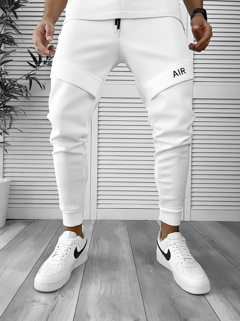Pantaloni de trening albi conici 12360 29-3.2