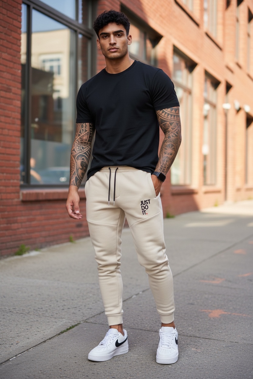 Pantaloni de trening bej 12616 7-5